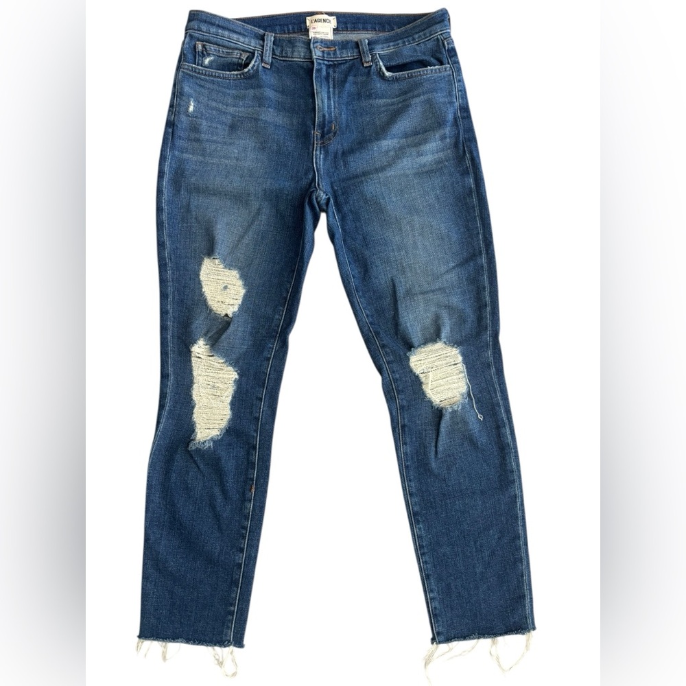 L'AGENCE MARCELLE FRENCH SLIM FIT DISTRESSED JEANS SIZE 28